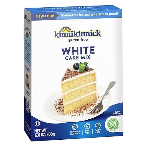 Kinnikinnick - Mezcla de pastel blanco - Mezcla de pastel sin gluten, apta para alérgicos - Caja de 17.6 onzas