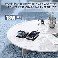 Vista 5 de Wireless Charger iPhone - 3 in 1 Charging Station for Apple Devices for iPhone 17 16 15 14 13 12 Pro Max Plus - Foldable Magnetic Charging Pad for