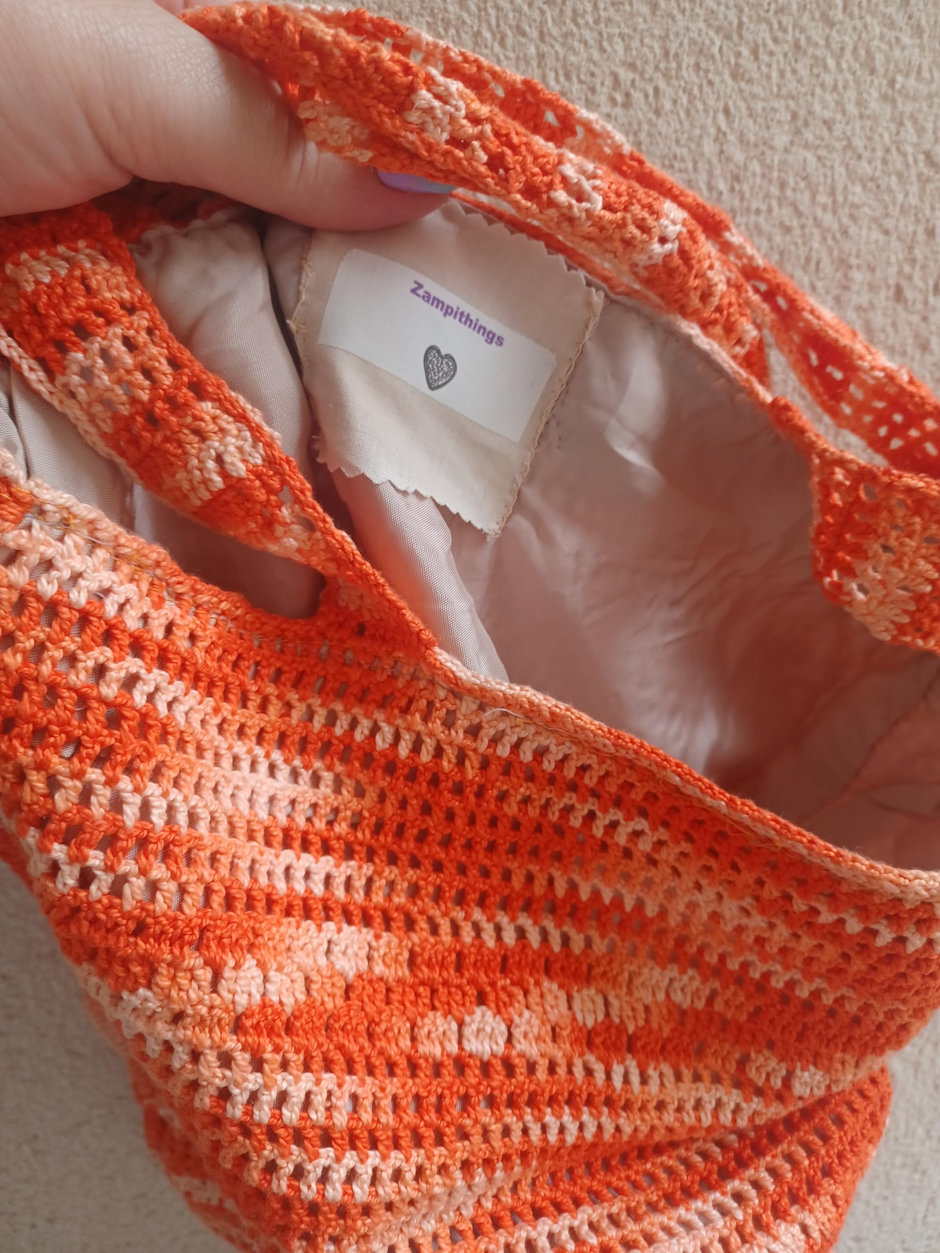 Bolso Atardecer - Tote de Ganchillo Naranja Jaspeado, Bolso de Hombro de Crochet Hecho a Mano, Bolsa Boho Chic, Pieza Única