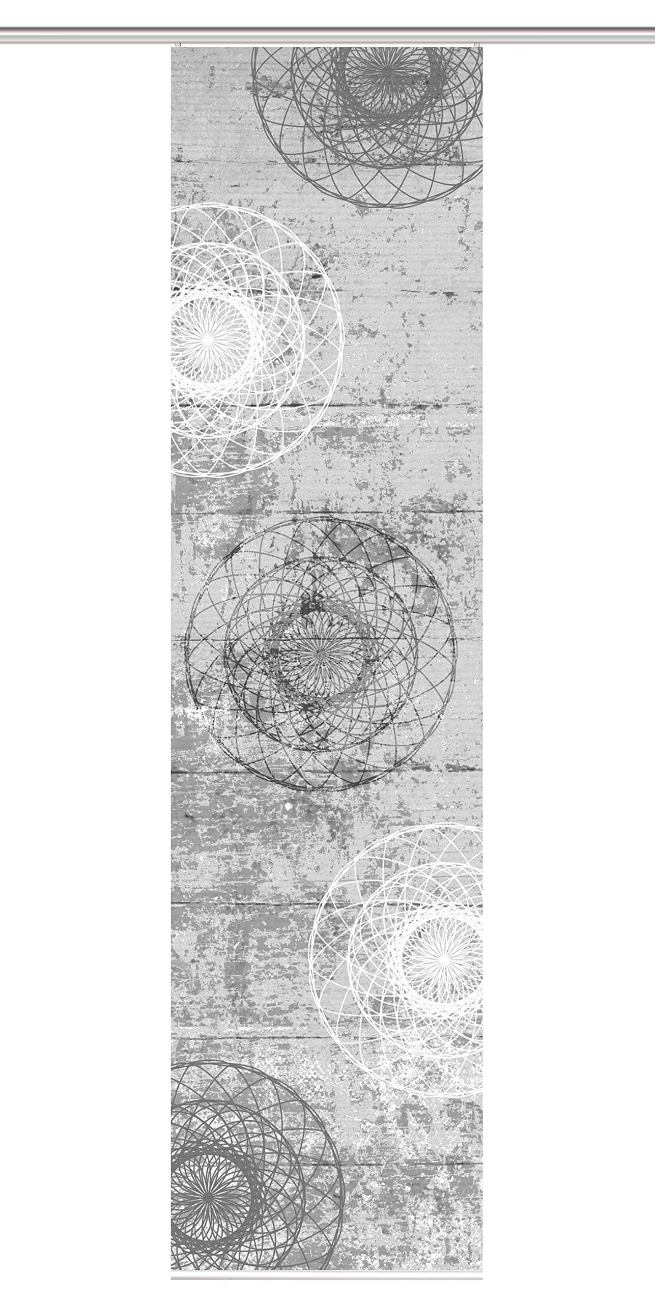 84058 | MANDOSA Schiebegardine aus recyceltem Polyester, Farbe:grau, Größe:245 x 60 cm, Anzahl:1x