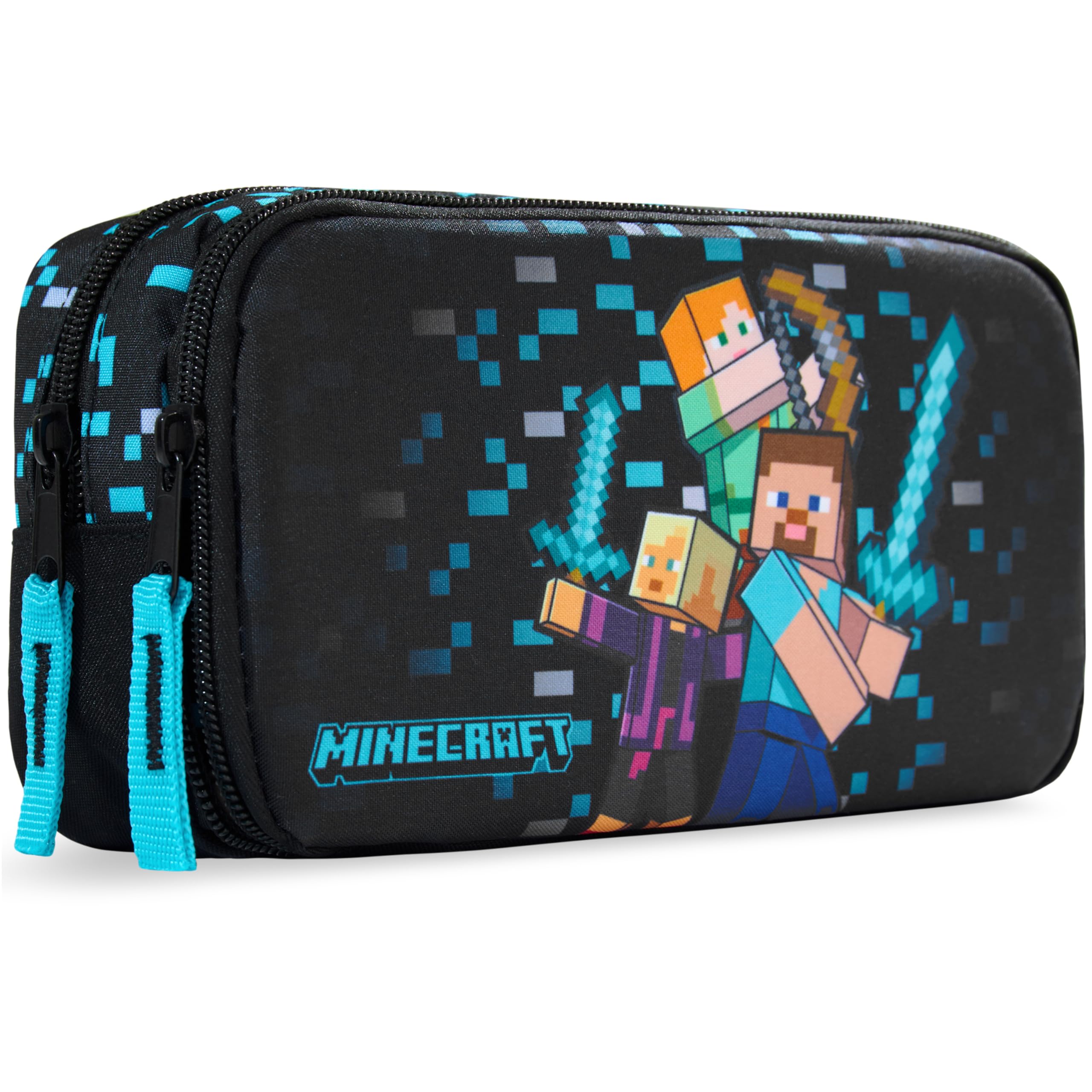 Get Trend Minecraft Pencil Cases with Compartments, Large Capacity Boys Girls Pencil Pen Cases, Lightweight Portable Kids Pen Pouch, School Work Stationary Supplies, Gamer Gifts (Multi Minecraft)