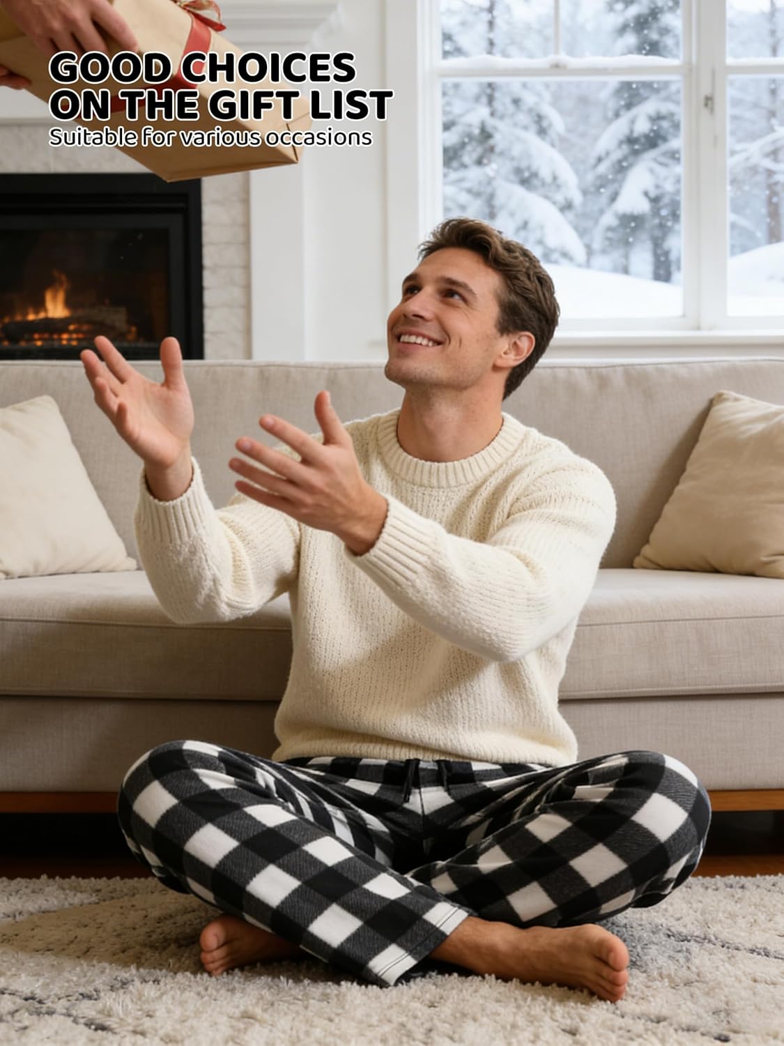 3 Pack Mens Pajama Pants Microfleece Plaid Pajama Bottoms Sleepwear PJ Sleep & Lounge Pants with Pockets & Drawstring - Image 6