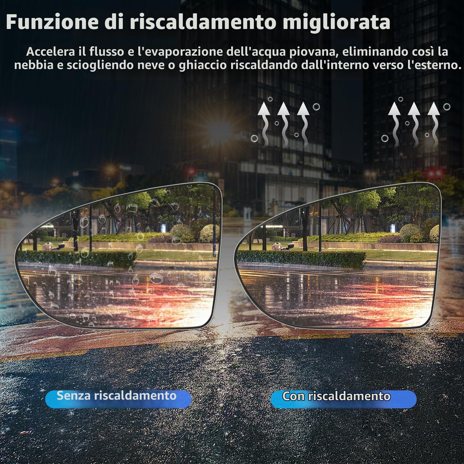 Mingke Vetro Specchio Retrovisore Riscaldabile Lato Sinistro per Nissan QASHQAI (J10,NJ10,JJ10E) 2006-2013