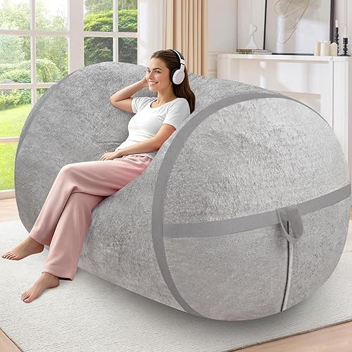 Miniatura 244 de HABUTWAY Puf gigante de 2 pies para adultos, con relleno de espuma viscoelástica, puf grande con funda de terciopelo holandés extraíble para sala de