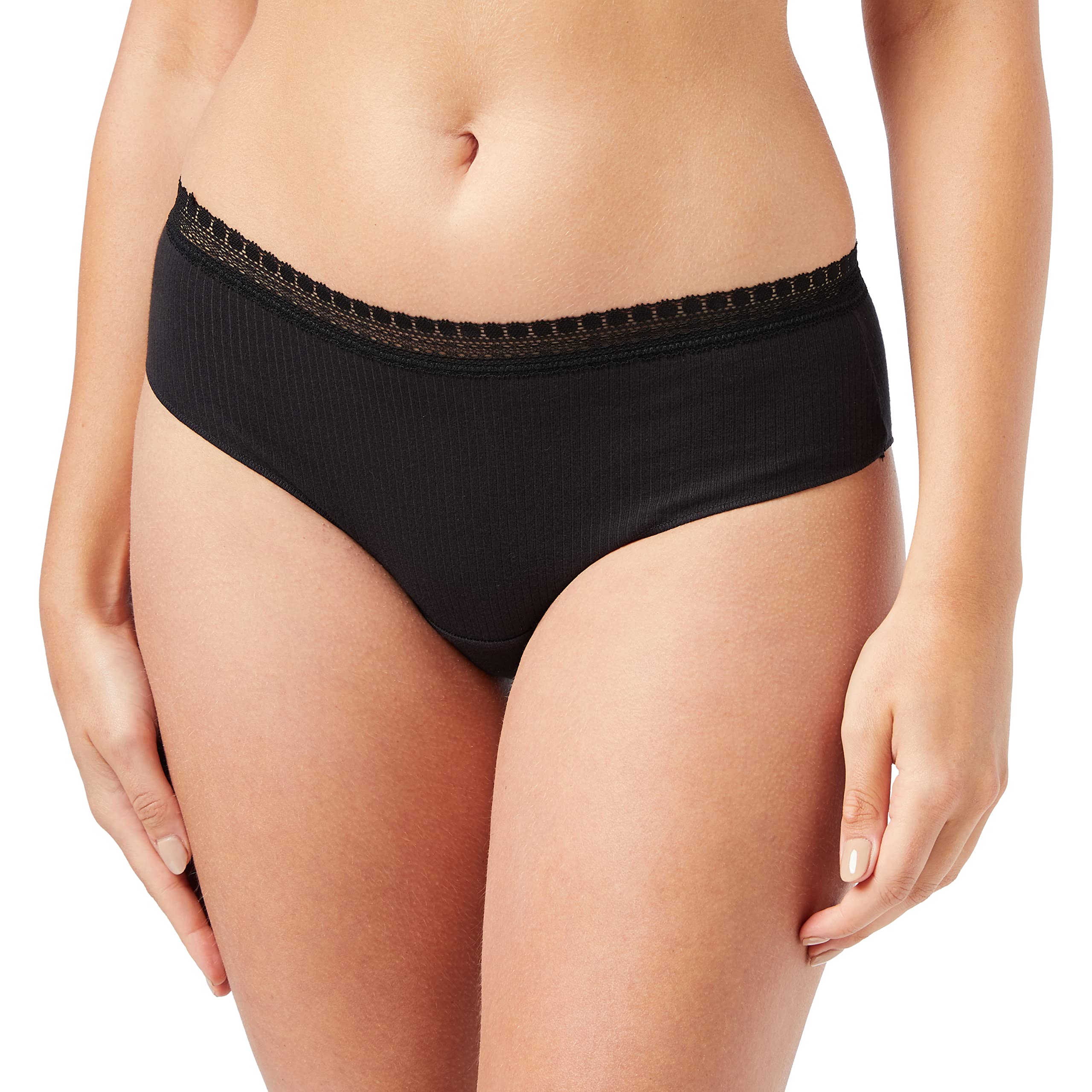 Sloggi Women's GO Ribbed Hipster C2P Briefs, BLACK COMBINATION, L