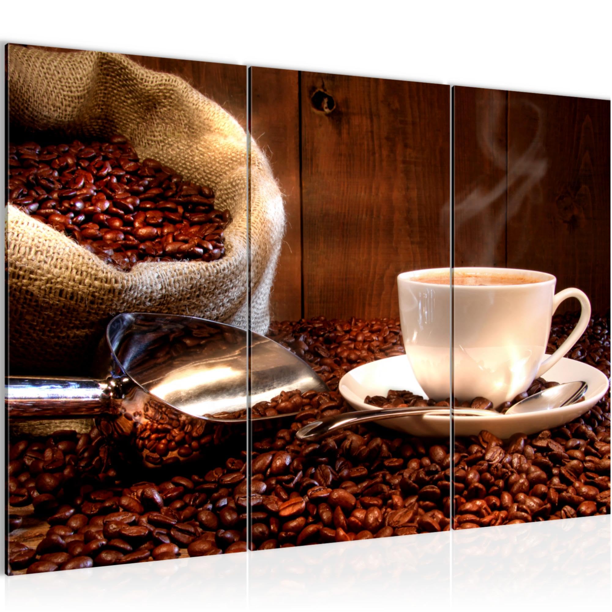 Runa Art Café Cuisine Peinture Tableau Salon XXL Marron Salle À Manger 120 x 80 cm 3 Parties Decoration Murale 501831b