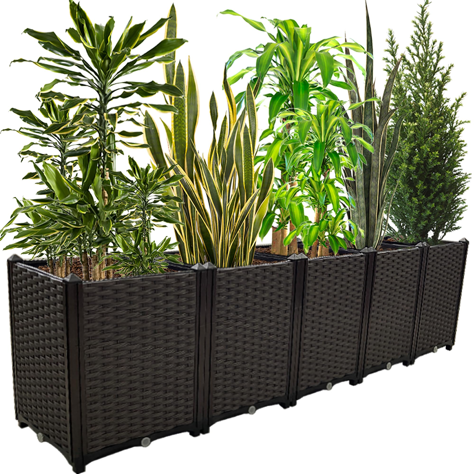 Large Planters for Outdoor Plants Raised Garden Bed Elevated Garden Boxes Plant pots Planter Box Perfect for Garden Patio Balcony Deck to Planting Flowers Vegetables Tomato and Herbs