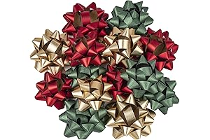 15 Pack Kraft Bows Bulk Christmas Ribbon, Present Bows for Gifts, Wine...