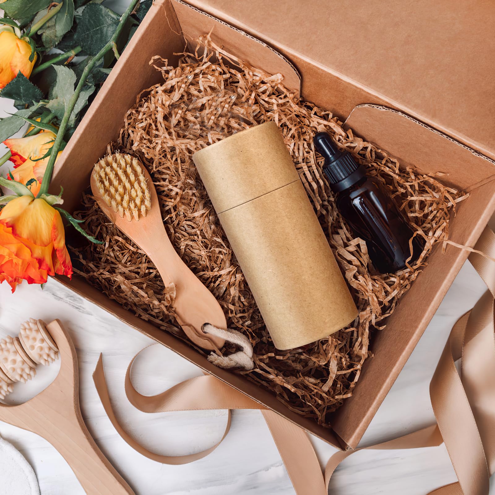 Healifty Essential Oil Bottle Packaging Box 10Pcs Kraft Paper Cylinder Boxes 4.45X1.97X1.97 Inch Compact Round Paper Storage Containers for Oils Tea Incense Sticks - Image 3