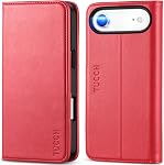 TUCCH Porte-case pour iPhone 17 6,3 pouces, PU Folio en cuir [Kickstand] RFID Blocage 3 Porte-cartes, Couverture de carnet de cartes [Protection TPU Affaire intérieure] 2025, Rose RFID Blocage, Affichage du stand, Shockproof TPU Coque, PU Cuir, Folio Cove de protection
