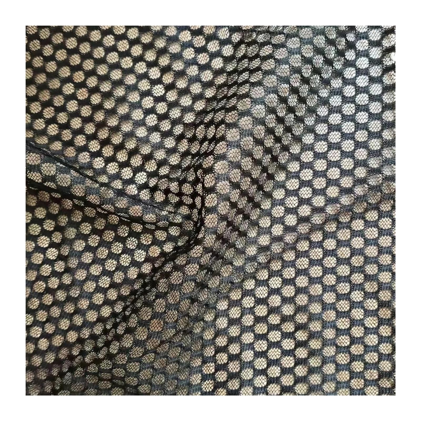 Tejido de malla para costura, Tela de malla fina secado rápido poliéster, blanco negro, 90x150 cm for coser(White)