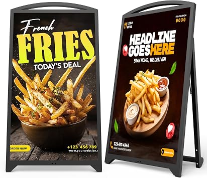 49 Inch Digital Signage Display, Moveable Commercial Totem for Restaurant/Bar/Cafe/Store Black