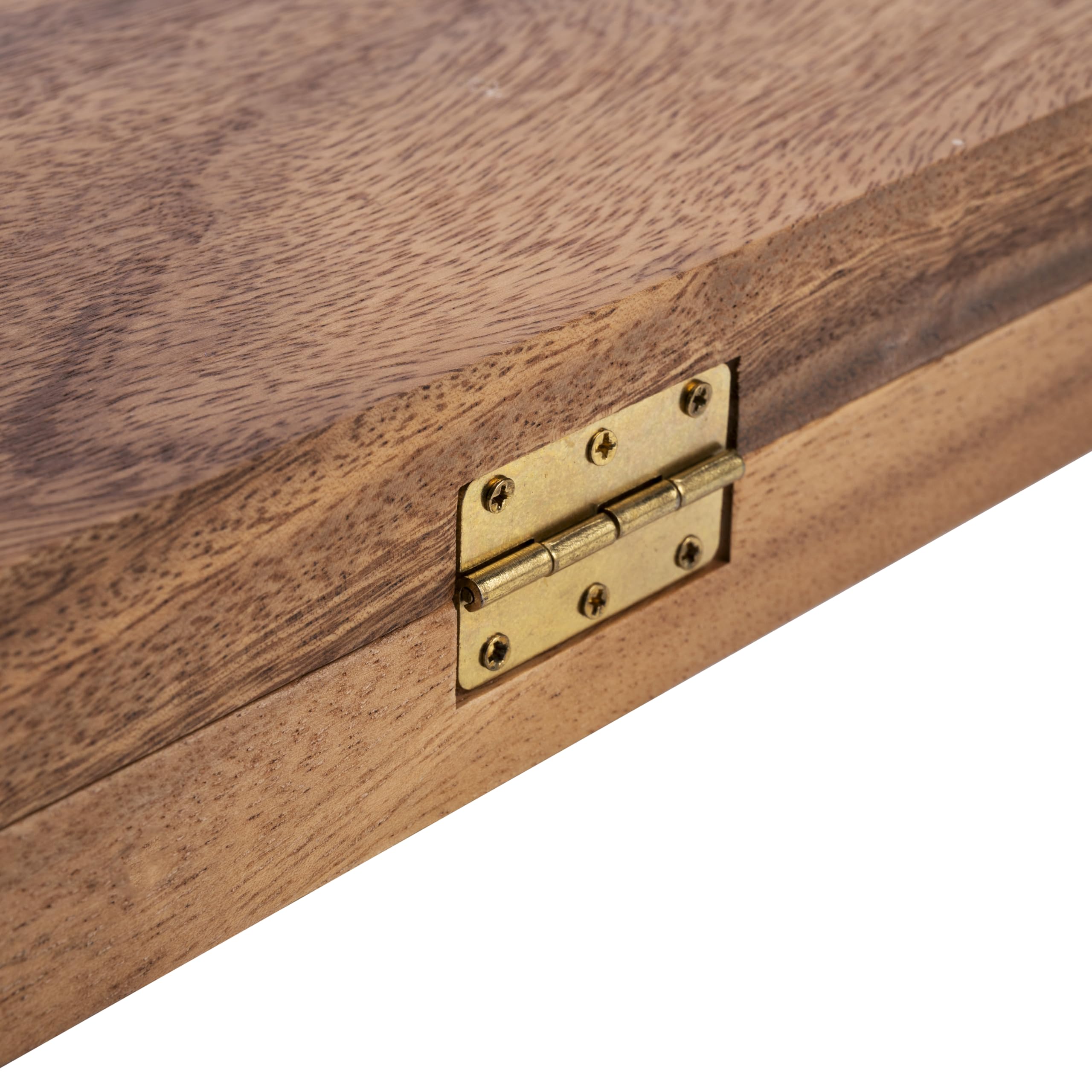 Engelhart Awale en Bois Mancala Luxe - Noyer Pliant 44 X 25 Cm, 75 Pierres | Jeu Africain De Strategie Pour 2 Joueurs - Pierres Semi Precieuses Colorees, Coffret 2,5 Cm D'Epaisseur Et Regles Incluses