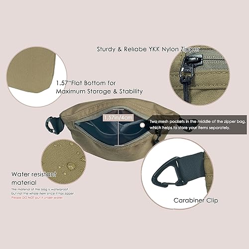 Miniatura 3 de YUMQUA Bolsa con cremallera resistente al agua con clip de mosquetón, pequeña bolsa de nailon multiusos para viajes, cosméticos digitales, bolsa de