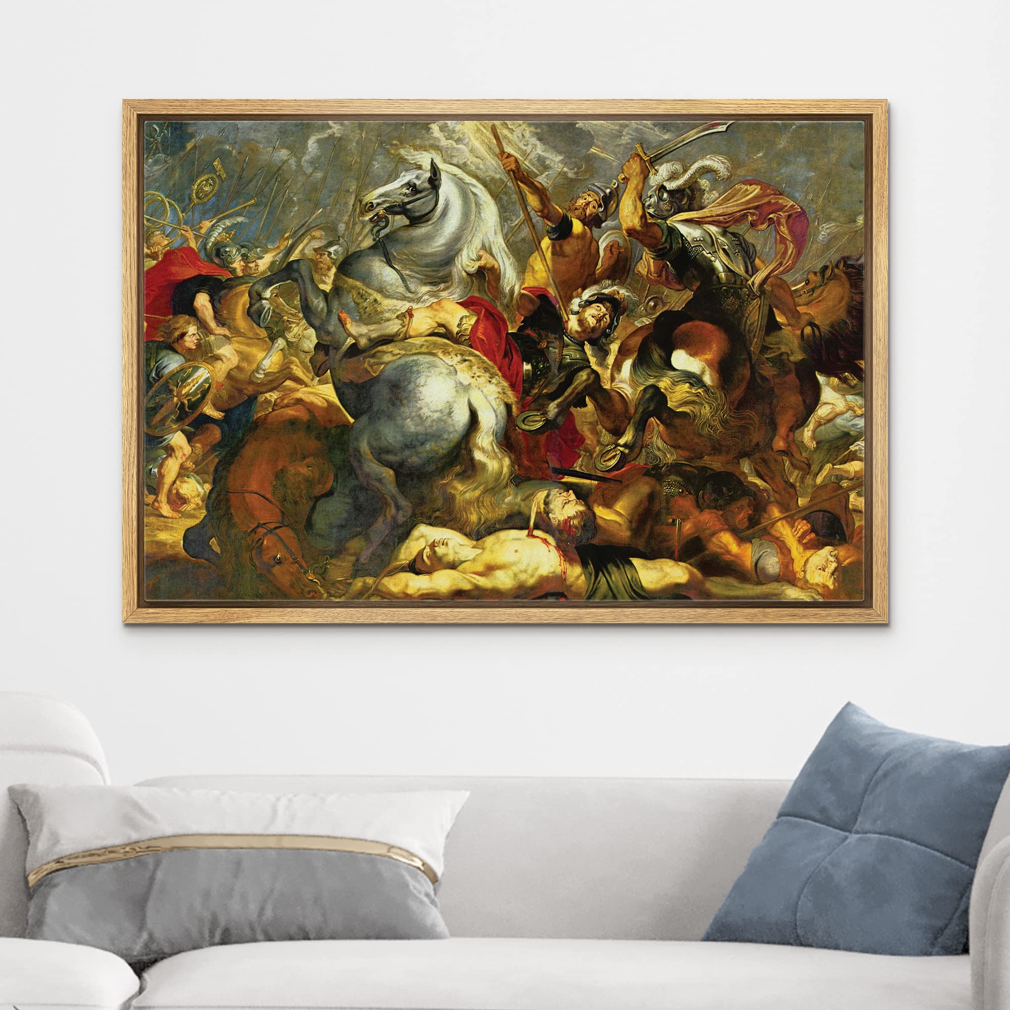 wall26 - Oil Painting of Victory and Death of The Consul Decius Mus at The Battle by Peter Paul Rubens - Baroque Style-Catholic - Framed Canvas Art Home Art - 24