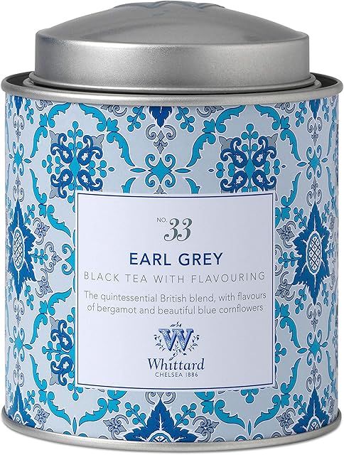 Whittard of Chelsea | Tea Discoveries Caddy Earl Grey Gift For Men & Women | Black Tea, Orange Peel, Bergamot Flavouring | Suitable for Vegans & Vegetarians | 100g
