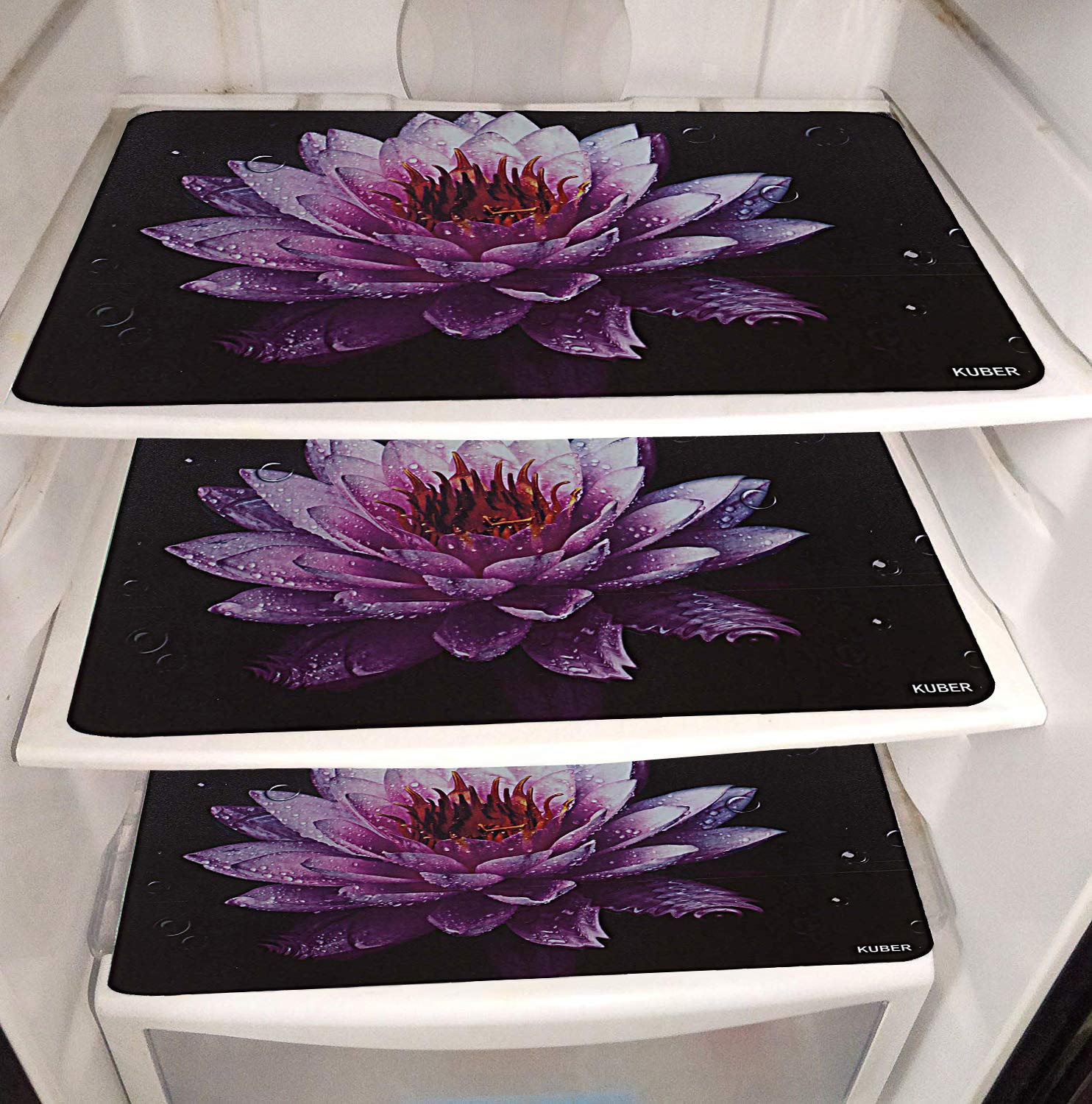 Kuber Industries Lotus Printed PVC 6 Pieces Refrigerator Drawer Mats (Black)-CTKTC14386 (B07X2HWH7P) Amazon Price History, Amazon Price Tracker