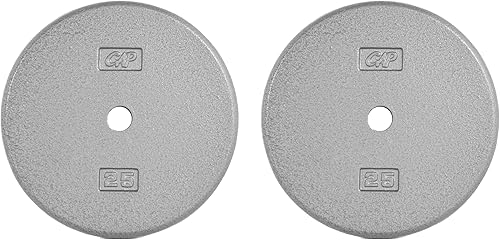 CAP Barbell Placas de peso estándar de hierro fundido de 1 pulgada, individuales y juegos 1.25-50 libras Múltiples opciones