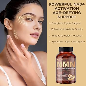 NMN Supplement 1000mg |120 Capsules 10-in-1 with Resveratrol, Quercetin, CoQ10 & Glutathione | Cellular Energy & Antioxidant Complex | Enhanced Bioavailability Formula with TMG & Black Pepper