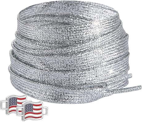 ZHENTOR 3 Pair Flat Glitter Shiny Shoe Laces for Sneakers, Colorful Sequin Shoelaces for Athletic Shoes Boot Strings