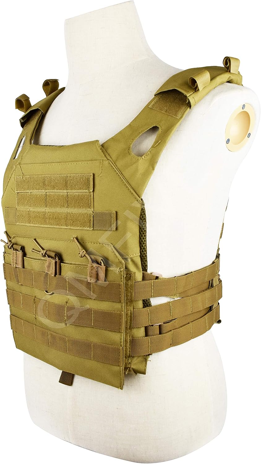 QMFIVE Airsoft Vest, Plate Carrier, JPC Tactical Combat Vest Military Wargame Molle Plate Carrier Outdoor Uniform Combat Gear (JPC-DE) - Image 3