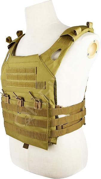 QMFIVE Chaleco táctico de airsoft, Ligero Placa portador JPC Chaleco Táctico de Airsoft, Unisex Adulto para Airsoft Paintball CS (JPC-VESTBLACK) - 2