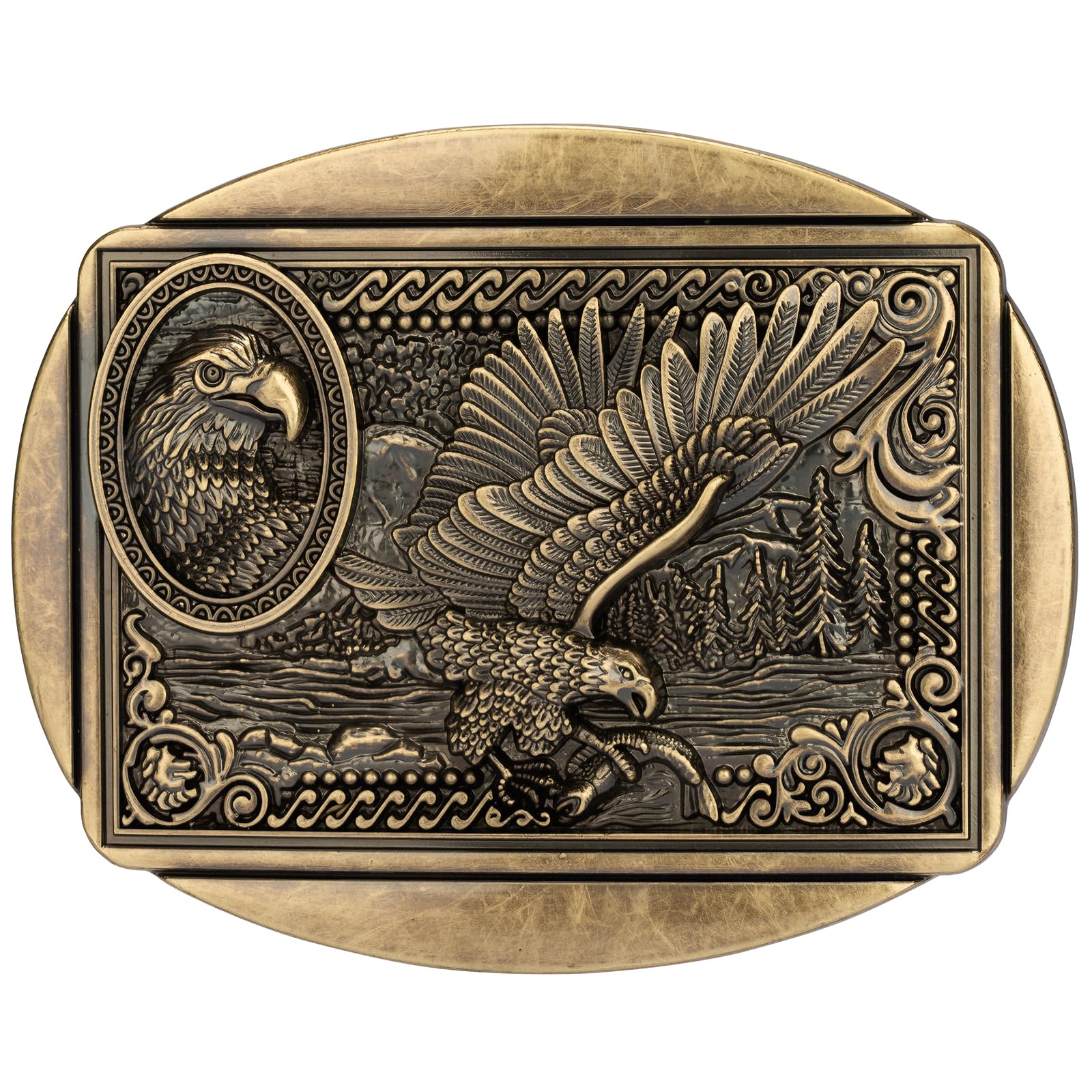 Belt Buckles for Men Women - American Flag and Eagle Belt Buckle
