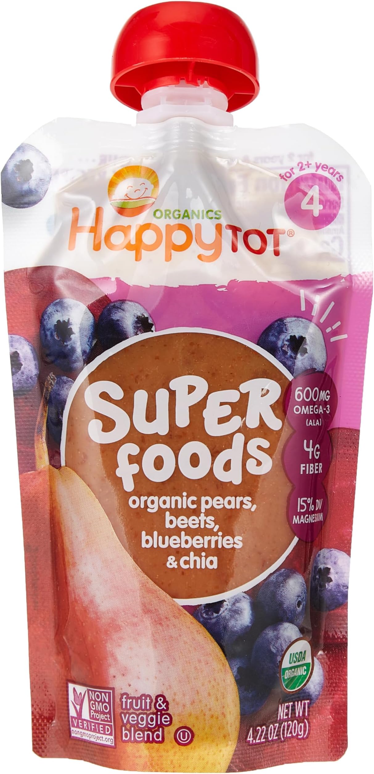 Happy Baby Blueberry, Pear, Beet, 4.22 Ounce
