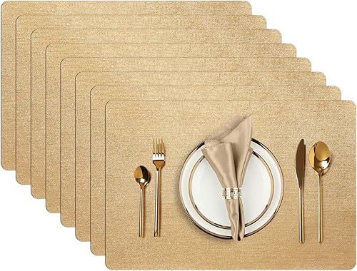 AIRCOWRIE manteles individuales para mesa de comedor, manteles individuales resistentes al calor, anti-deslizamiento, de vinilo, lavables, para