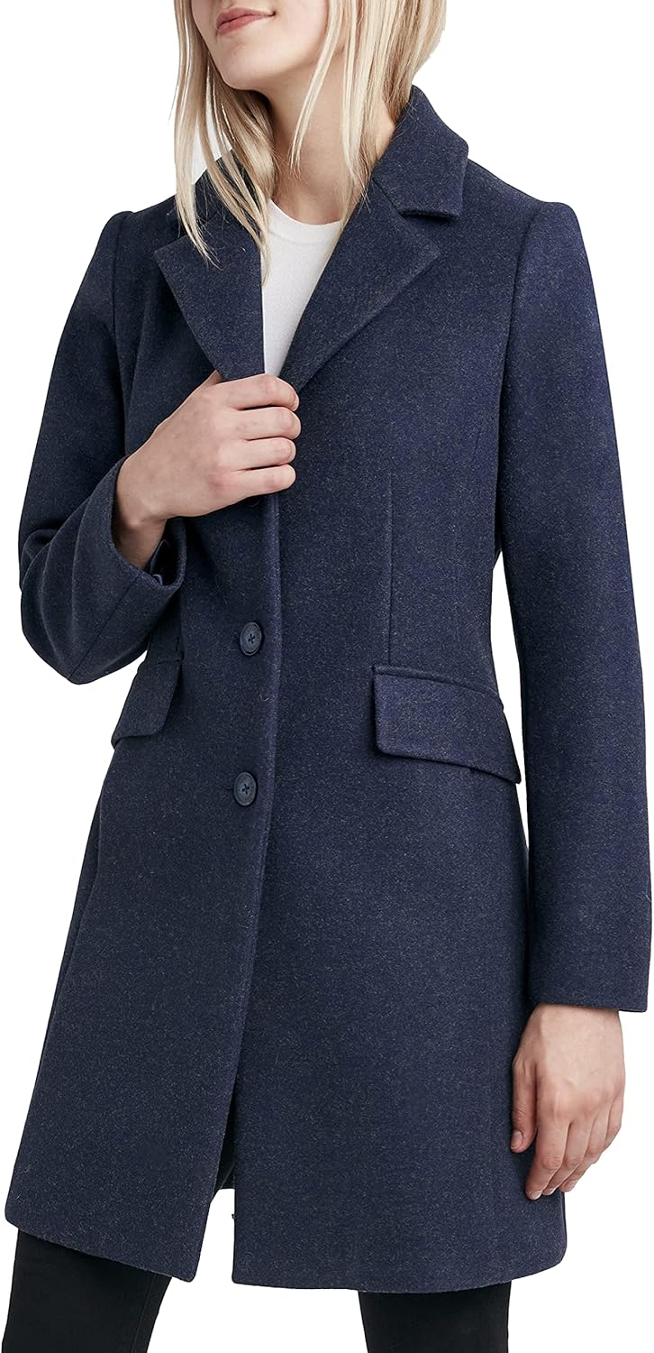 Laundry by Shelli Segal Women's Faux Wool Winter Coat– Single-breasted Dress Coat With Notch Collar - Image 2