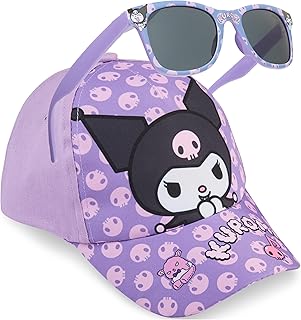 Disney Stitch | Hello Kitty | Care Bears Set Gafas de Sol y Gorra Niña, Protección UV400, Gorra Ajustable, Accesorios de Viaje, Regalo para Niña