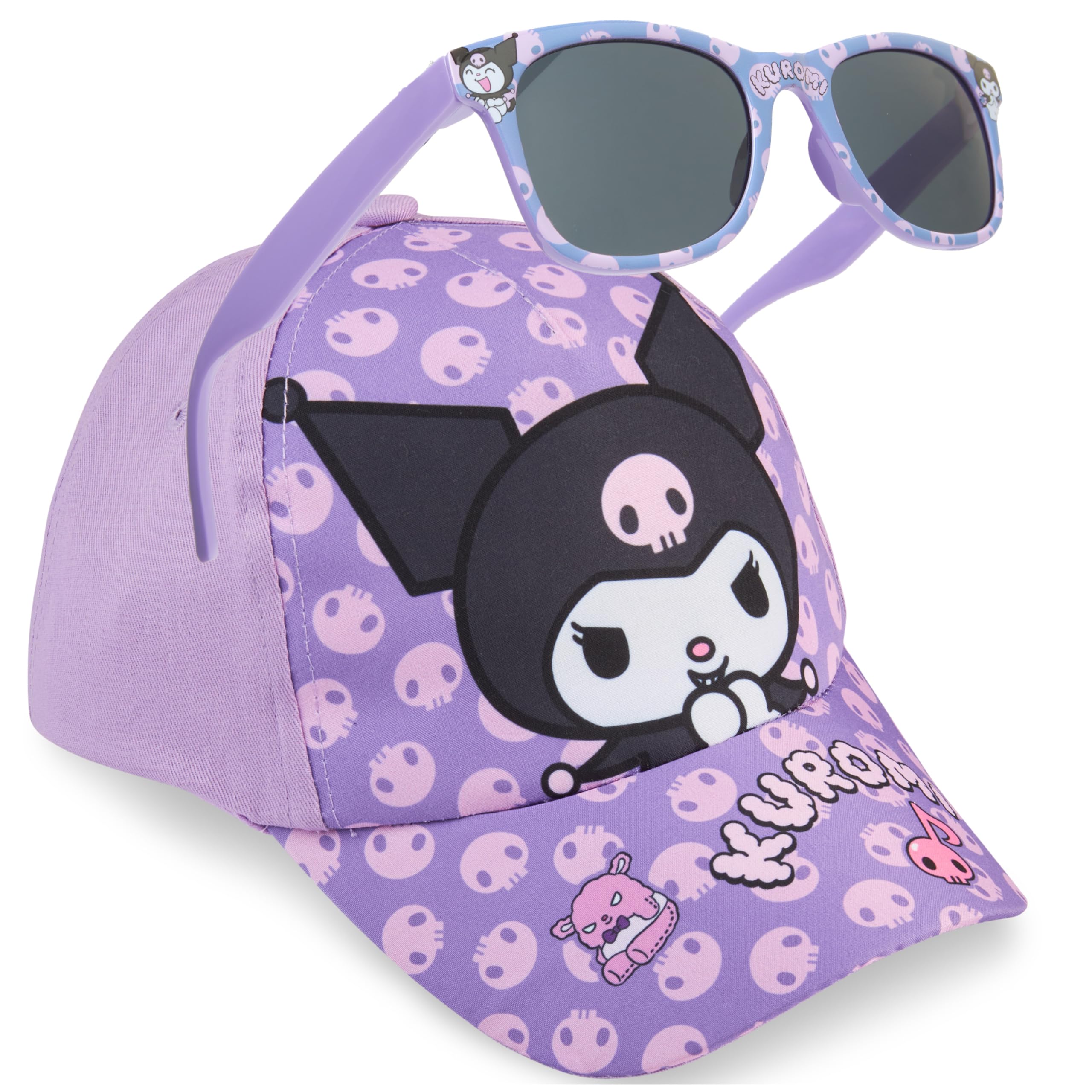 Disney Stitch | Hello Kitty | Care Bears Set Gafas de Sol y Gorra Niña, Protección UV400, Gorra Ajustable, Accesorios de Viaje, Regalo para Niña