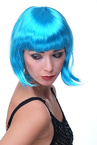 WIG ME UP- Peluca Corta de Pelo Bob Color Azul Claro Fiesta Disco GO GO Girl PW0114-PC40