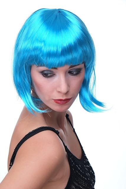 WIG ME UP- Peluca Corta de Pelo Bob Color Azul Claro Fiesta Disco GO GO Girl PW0114-PC40