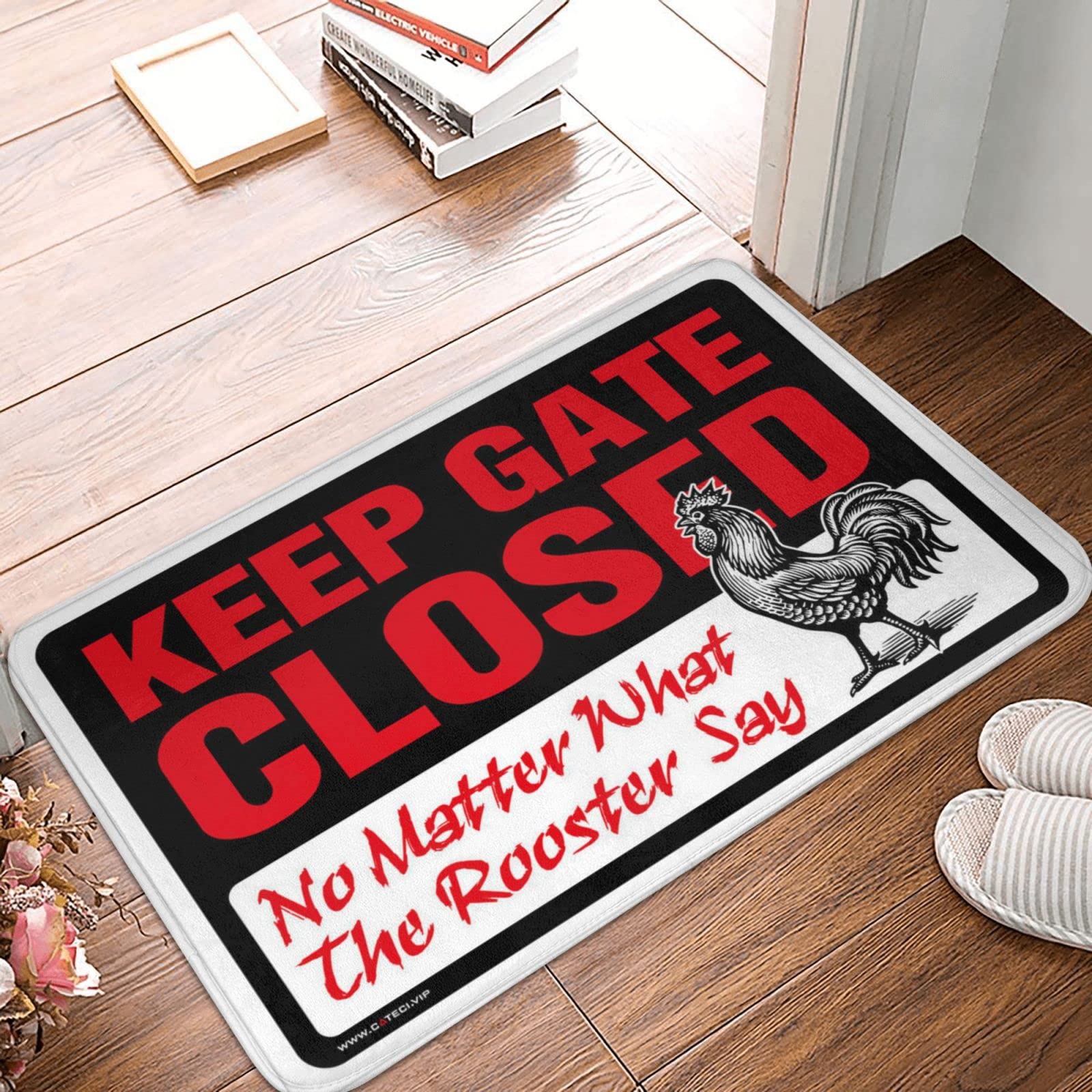Tapis de porte extérieur d'automne 50x80 cm paillasson coq