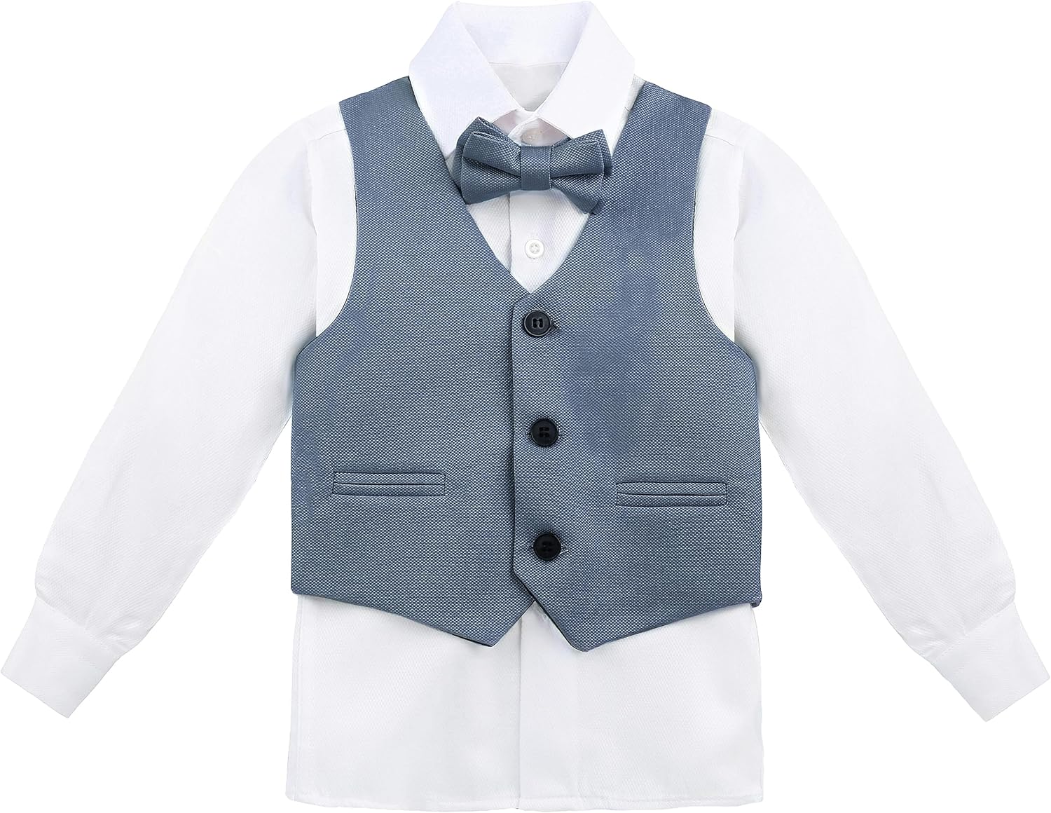 Lilax Boys Formal Suit 4 Piece Vest, Pants and Tie Dresswear Outfit Suit Set