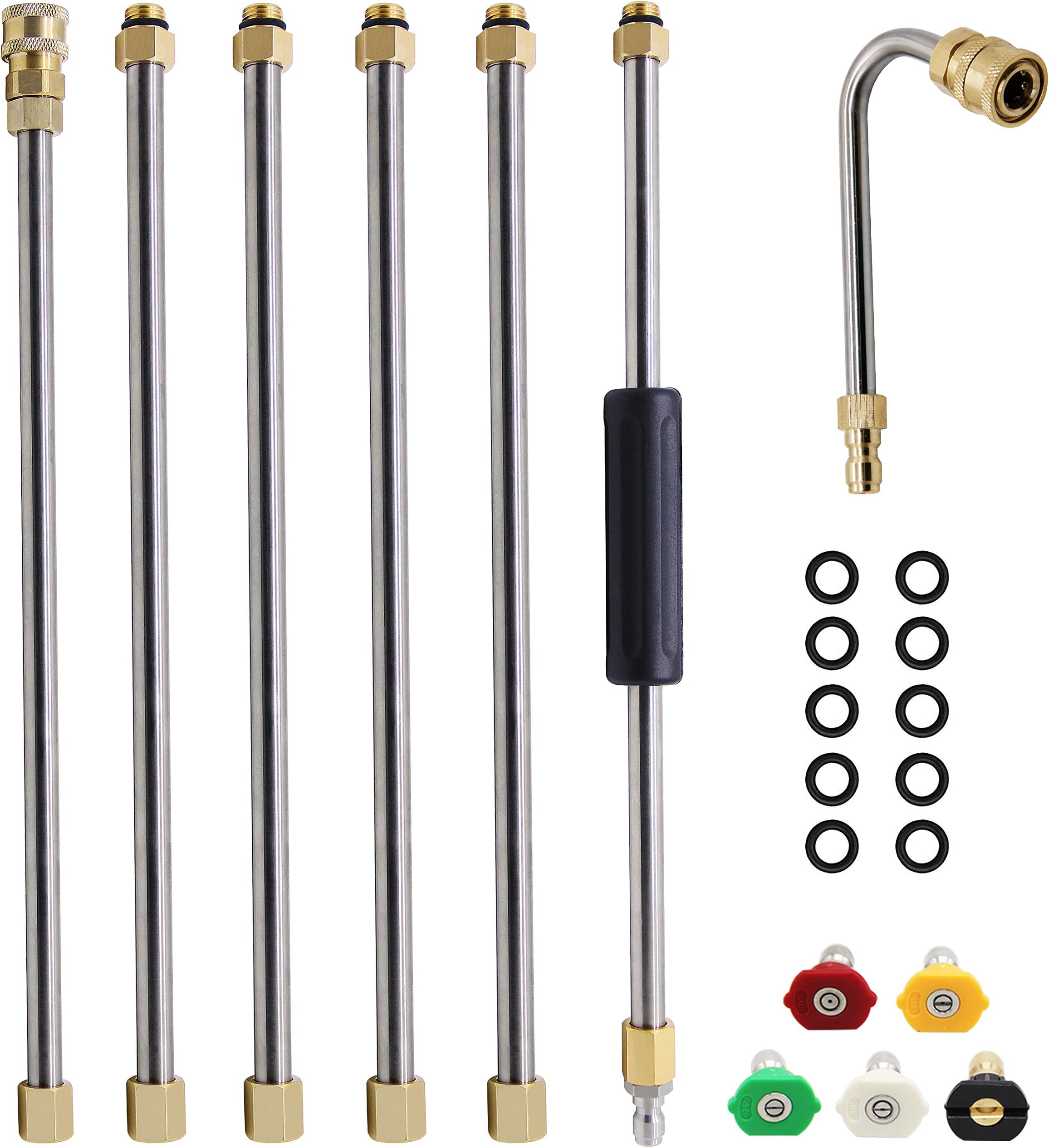 Twinkle Star Pressure Washer Extension Wand Set, 7.5 ft Lance with 5 Spray Nozzle Tips, 4000 PSI