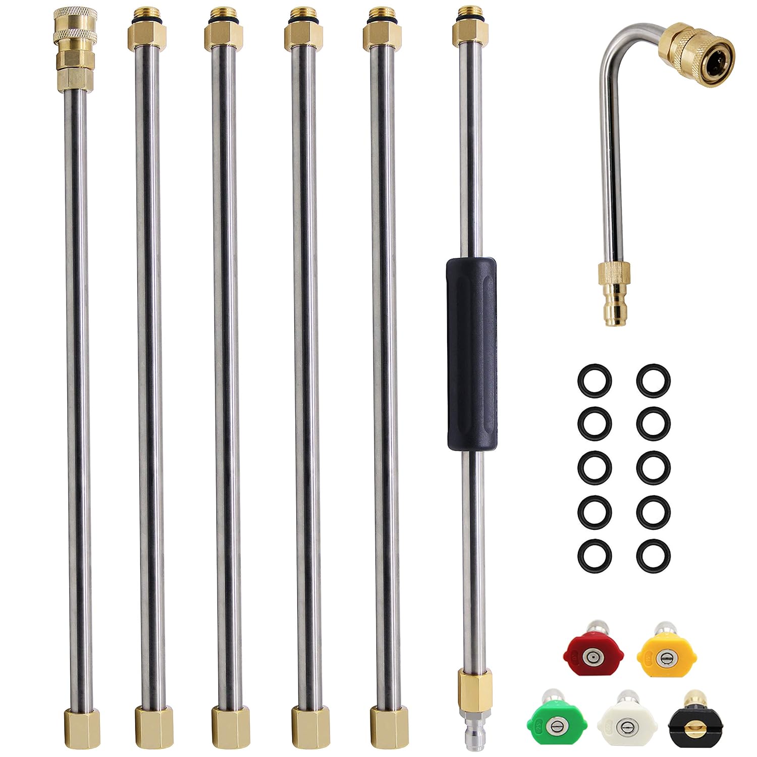 Twinkle Star Pressure Washer Extension Wand Set, 8 ft Replacement Lance with 5 Nozzle Tips, 4000 PSI : Patio, Lawn & Garden