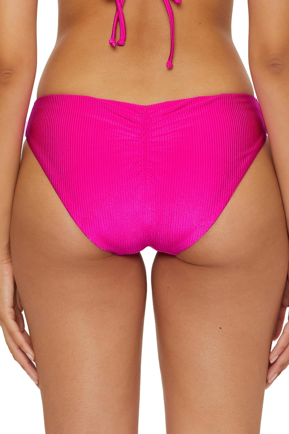 BECCA Women's Monte Carlo Shirred Hipster Bikini Bottom, Cheeky Coverage, Swimwear Separates for Women