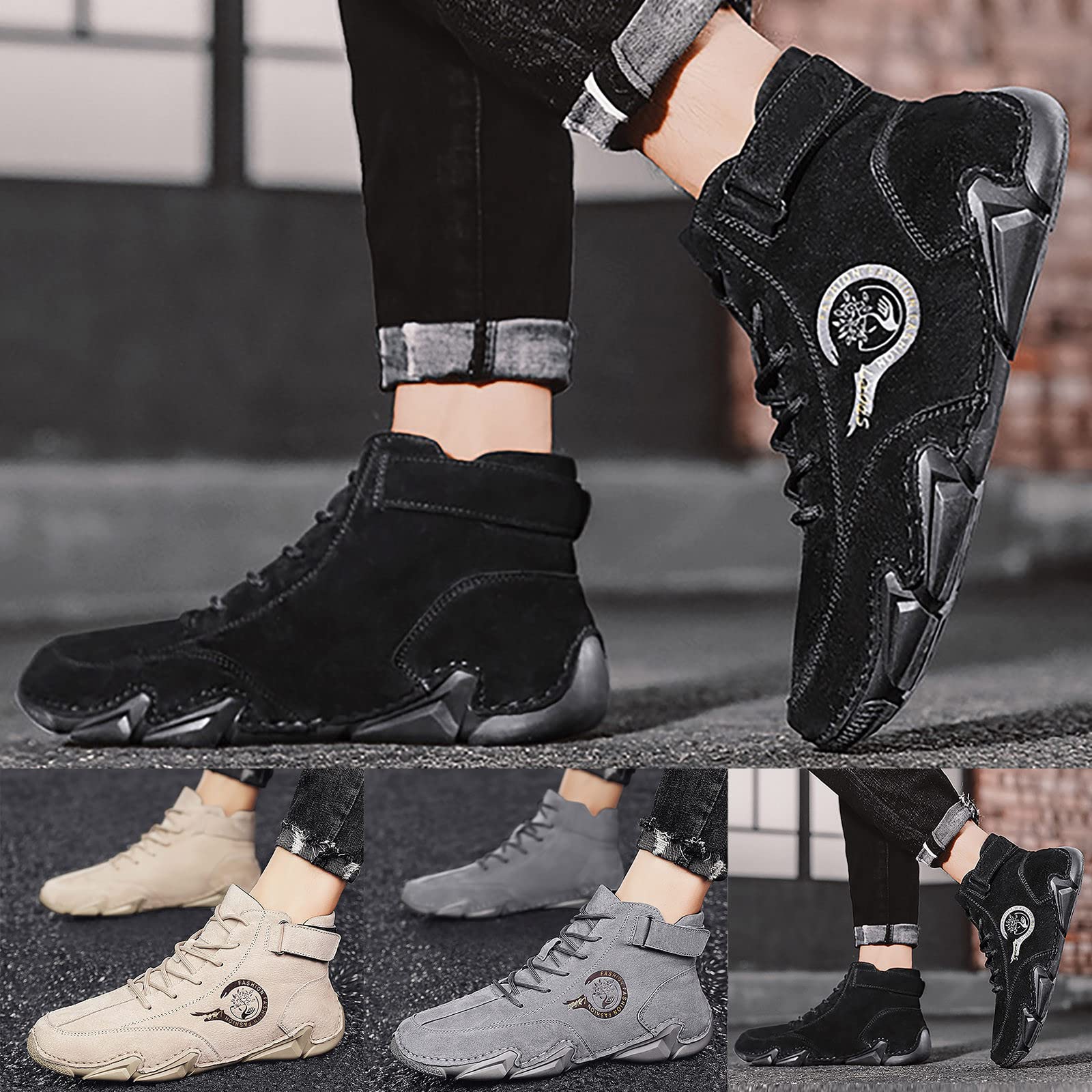 Zapatos ortopédicos para hombre, zapatos deportivos casuales de caña alta