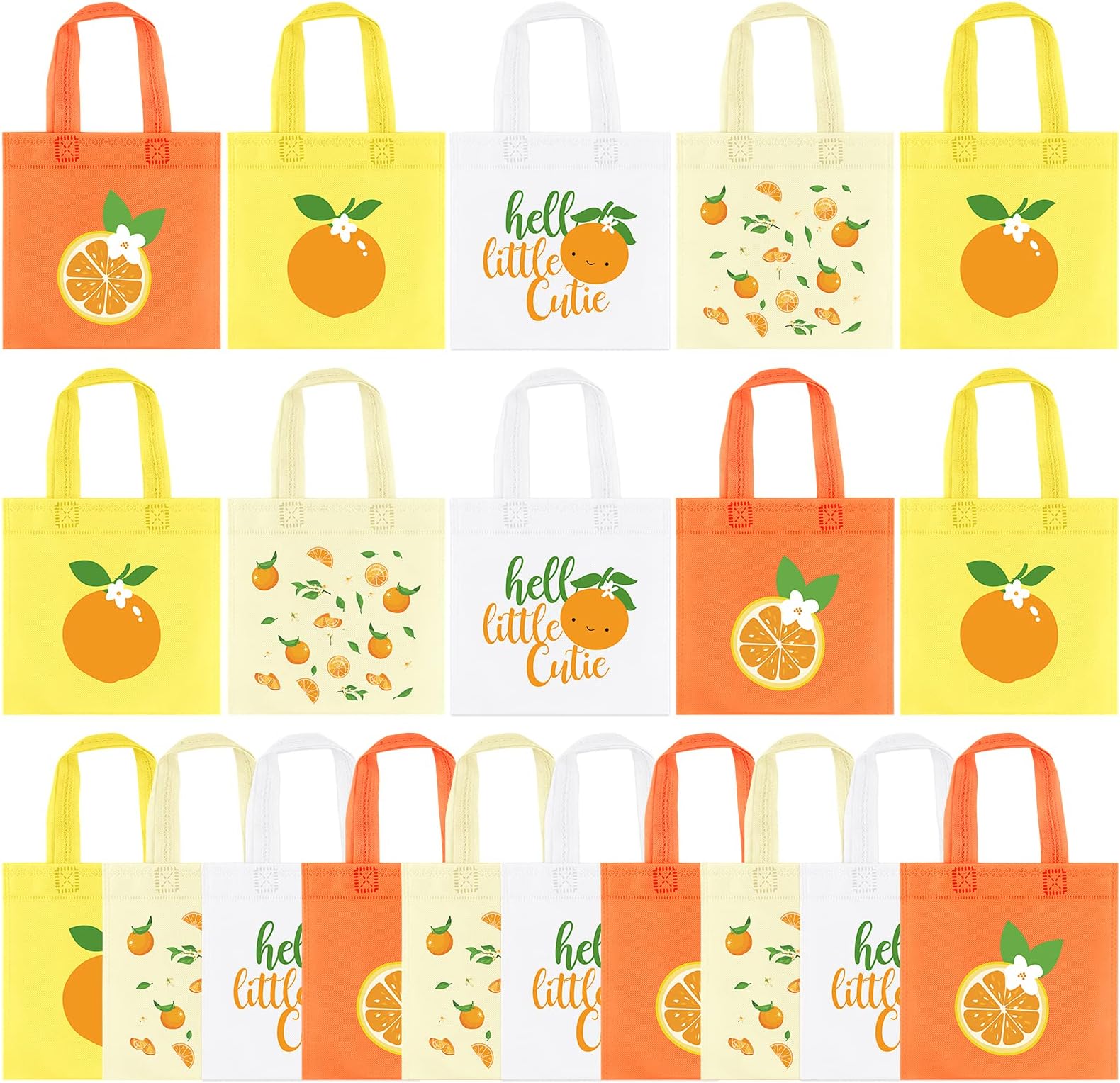 K KUMEED 20 Pack Little Cutie Party Treat Bags, Hey Cutie Goody Gift Bags Favors for Little Cutie Baby Shower Hey Cutie Birthday Party Supplies Tangerine Summer Party Decorations