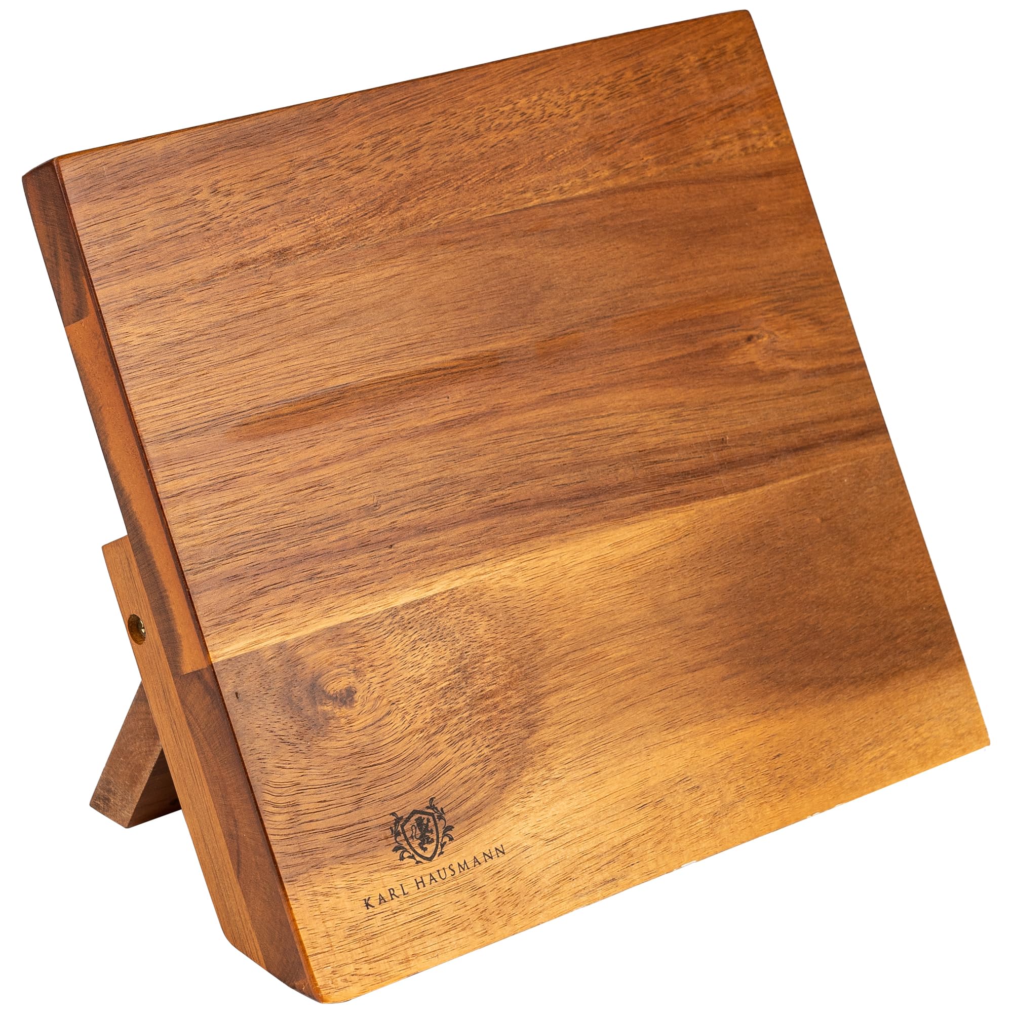 KARL HAUSMANN Bloc Couteaux Magnétique en Bois de Chêne - 24x22cm - Porte Couteau Magnetique pour Cuisine - Support Couteaux Aimanté Sans Couteau Universel