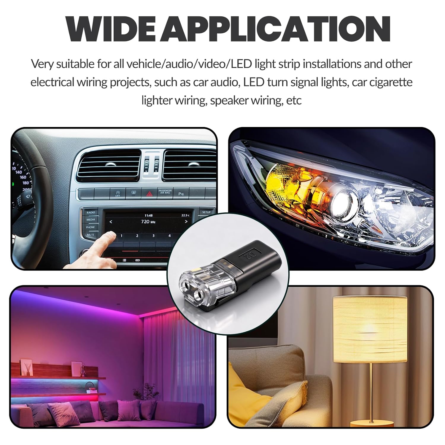 Double Wire Plug in Connector,Low Voltage Wire Connector,2 Pin Led Light Strip Connector,Quick Connect Wire connectors,Wire Quick Connectors for 18-22 AWG 100PCS