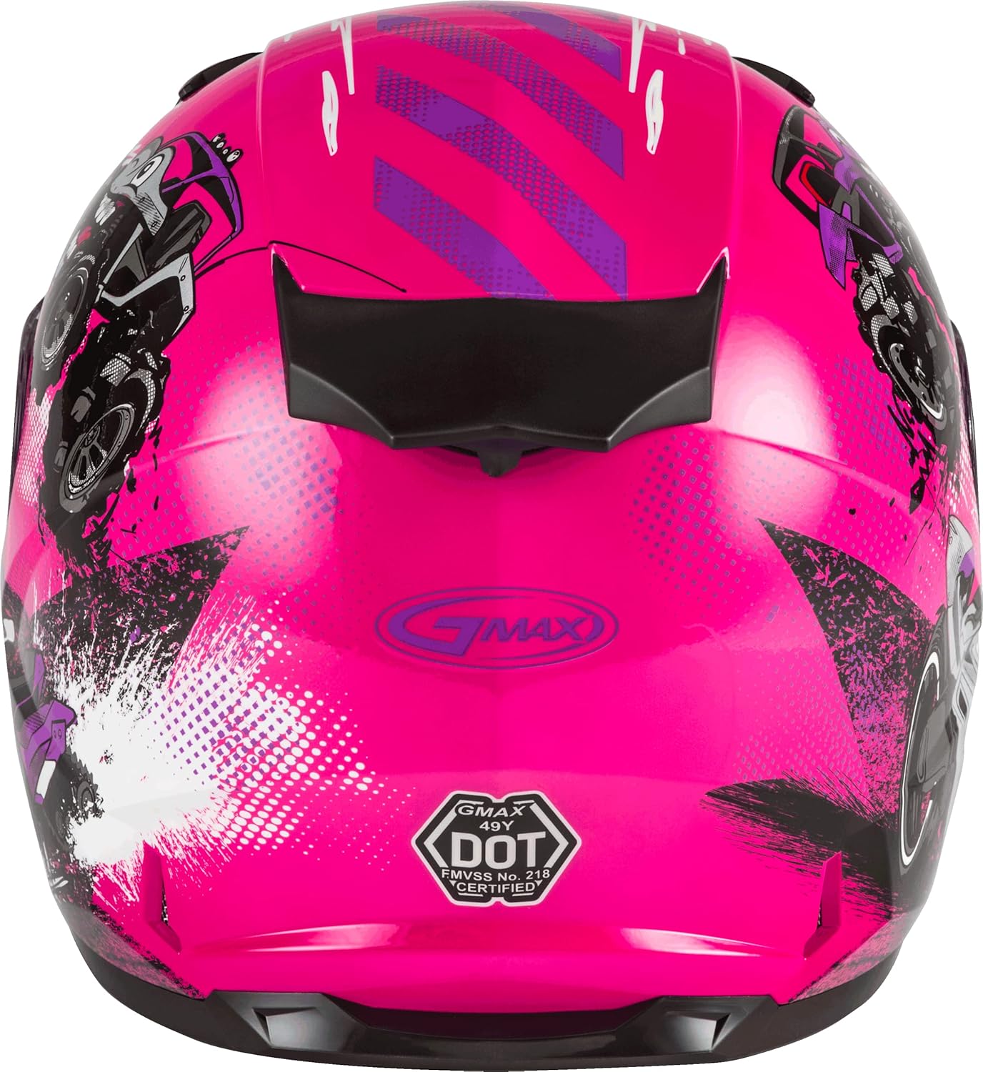GMAX GM-49Y Beasts, Youth Full-Face Helmet, DOT Approved for Motorcycles, ATVs, Dirt Bikes and More (Pink/Purple/Grey)