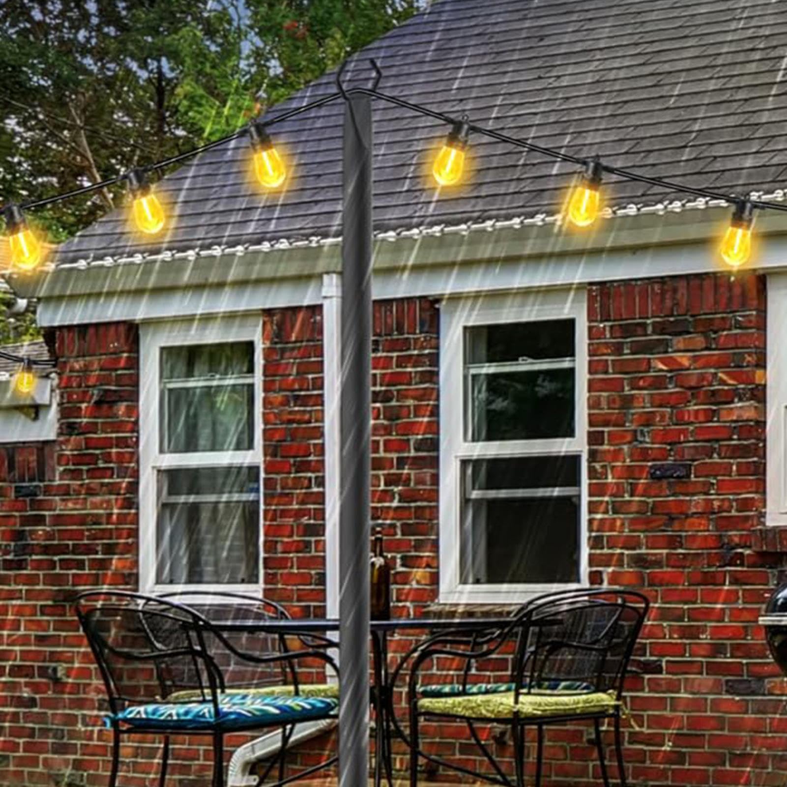 Pali Luce Da Esterno Supporto Per In Metallo Stabile E Robusto | Pali Di Metallo Porta A Catena Da Giardino Per Esterno Base Pesante Altezza Regolabile Antiruggine Resistente Montaggio