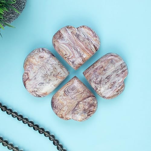 Miniatura 6 de ZAICUS Piedras de amor de cristal de jaspe roseta de 1.969 in, cristales curativos, piedras preciosas naturales de Reiki, talladas a mano, pulgar de