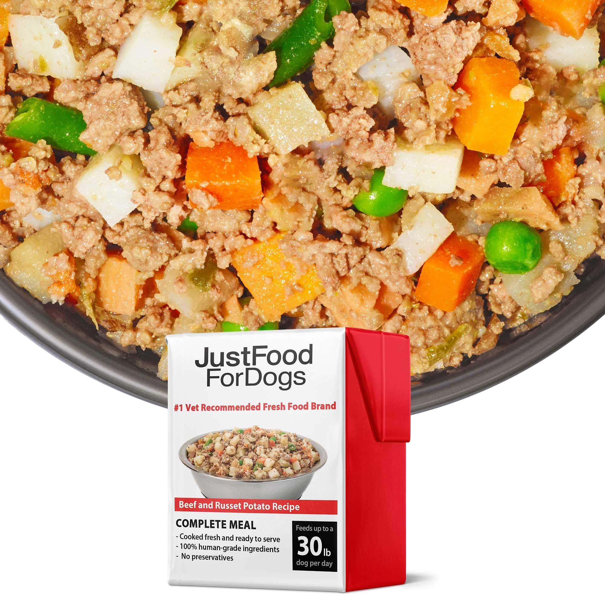 Pantry Fresh Wet Dog Food, Complete Meal or Dog Food Topper, Beef & Russet Potato Human Grade Dog Food Recipe - 12.5 oz (Pack of 6)
