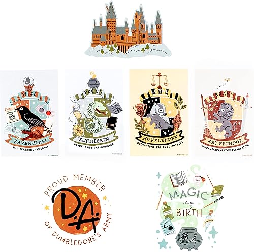 Miniatura 2 de Conquest Journals - Paquete de calcomanías de Harry Potter Whimsical Magical World, juego de 50 imágenes únicas, licencia oficial, impermeable,