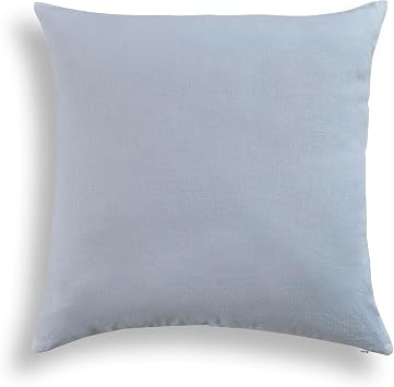 Solino Home 100% Pure Linen Decorative Throw Pillow Cover 20 x 20 Inch - Dusty Blue Pillow Case with Invisible Zipper - Montauk, Accent Cushion Cover for Couch, Bed, Chair, Sofa Livingroom Home Decor