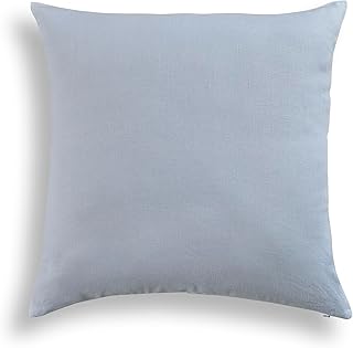 Solino Home Linen Pillow Cover 20 x 20 Inch - 100% European Flax Dusty B...
